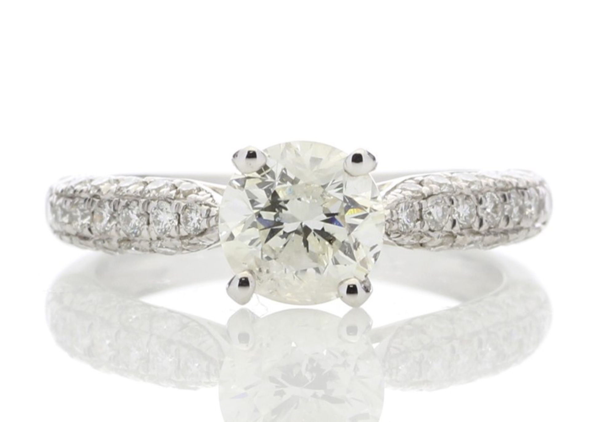 18ct White Gold Single Stone Diamond Ring Valued by GIE £27,950.00