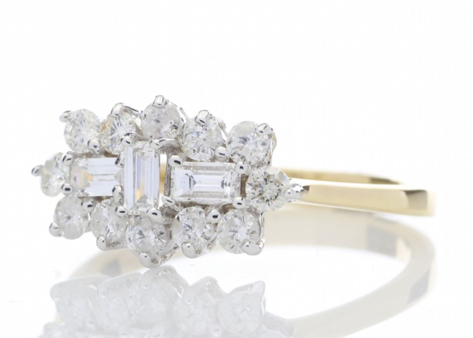 18ct Yellow Gold Boat Shape Diamond Cluster Ring 1.00 Carats - Valued by GIE £11,955.00 - Image 2 of 5