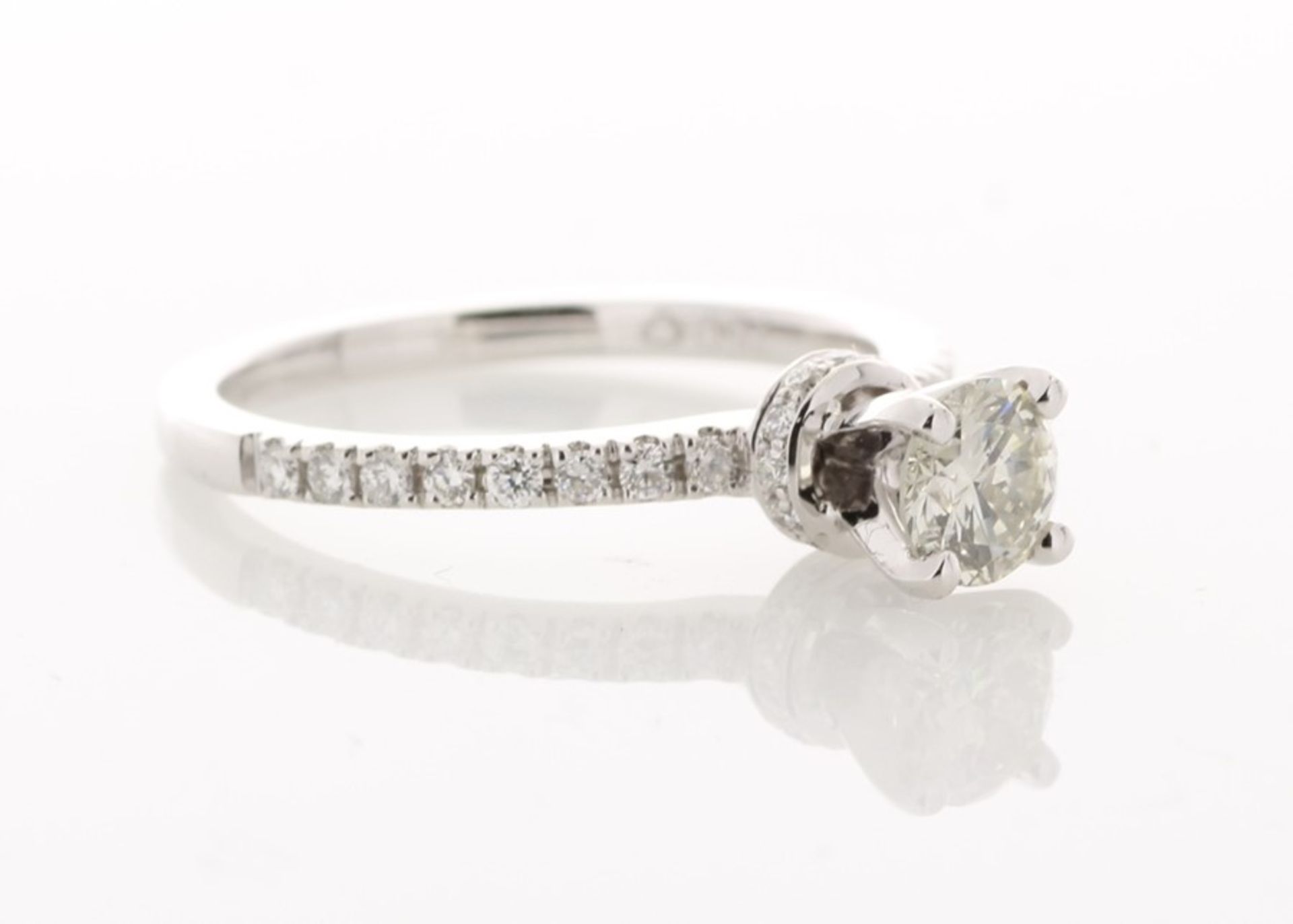 18ct White Gold Single Stone Prong Set With Stone Set Shoulders Diamond Ring Valued by IDGGI £7,250 - Image 2 of 6