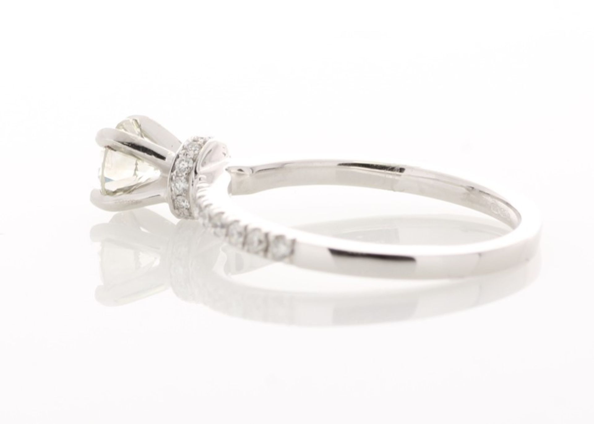 18ct White Gold Single Stone Prong Set With Stone Set Shoulders Diamond Ring Valued by IDGGI £7,250 - Image 3 of 6