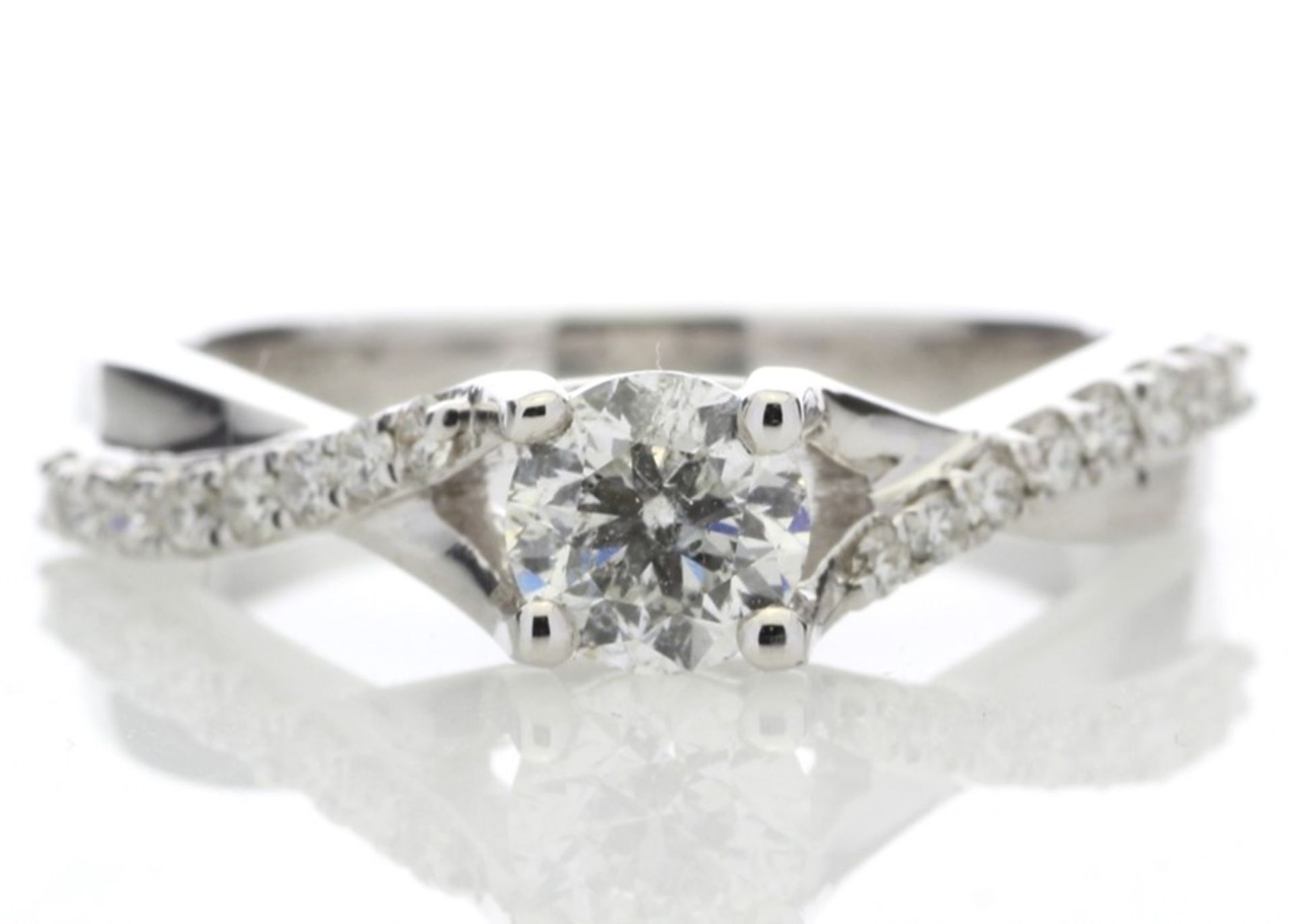 18ct White Gold Single Stone diamond Ring Valued by AGI £3,768.00