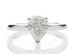 18ct White Gold Single Stone Pear Cut Diamond Ring Valued by GIE £18,350.00