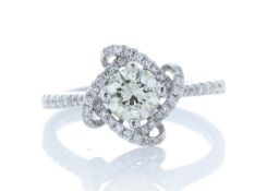 18ct White Gold Single Stone With Halo Setting Ring (0.70) 0.96 Carats - Valued by IDI £9,550.00