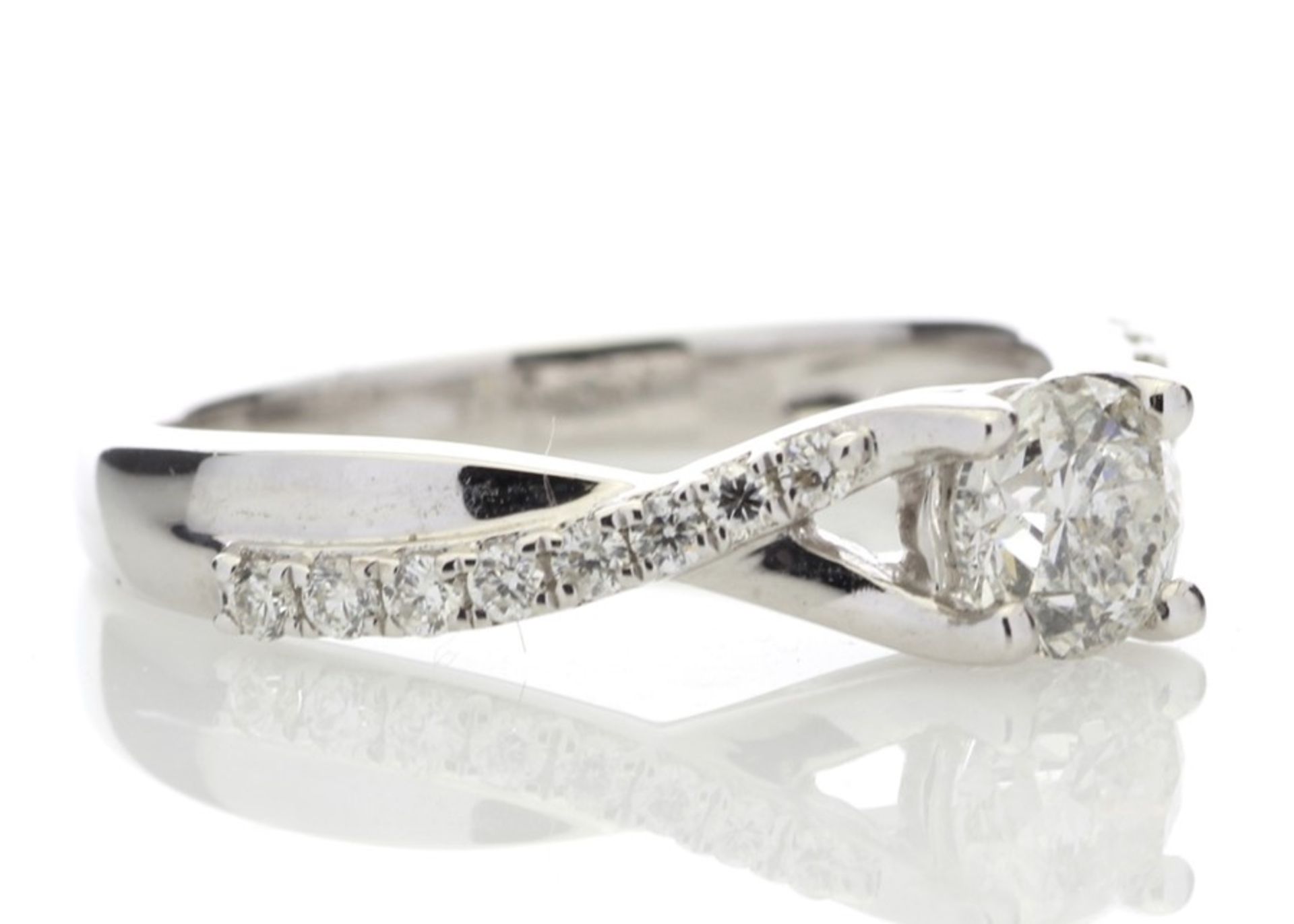 18ct White Gold Single Stone diamond Ring Valued by AGI £3,768.00 - Image 3 of 4