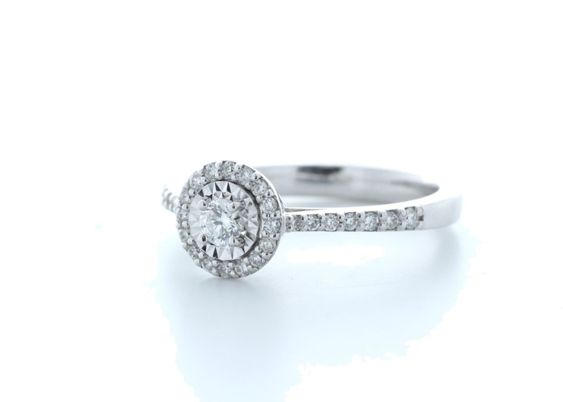 18ct White Gold Single Stone With Halo Setting Ring Valued by IDI £3,500.00 - Image 2 of 5