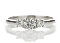Platinum Three Stone Claw Set Diamond Ring Valued by GIE £7,595.00