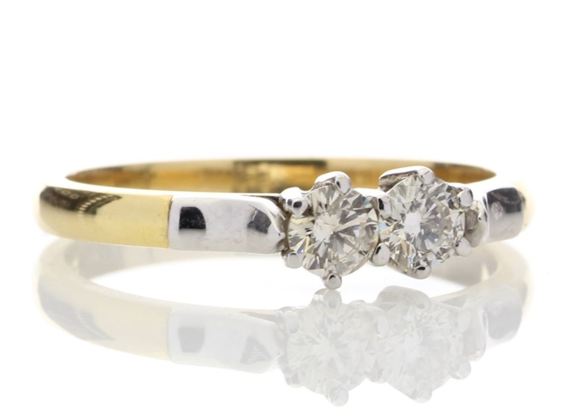 18ct Two Stone Claw Set Diamond Ring 0.33 Carats - Valued by GIE £7,450.00 - Image 4 of 5