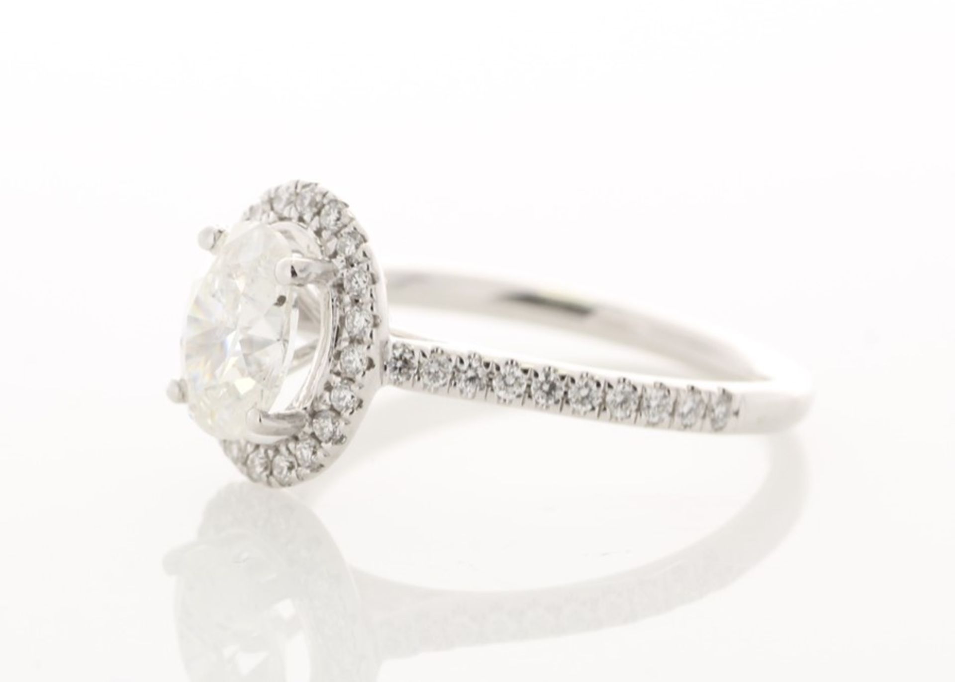 18ct White Gold Single Stone With Halo Setting Ring Valued by IDGGI £15,000.00 - Image 3 of 5