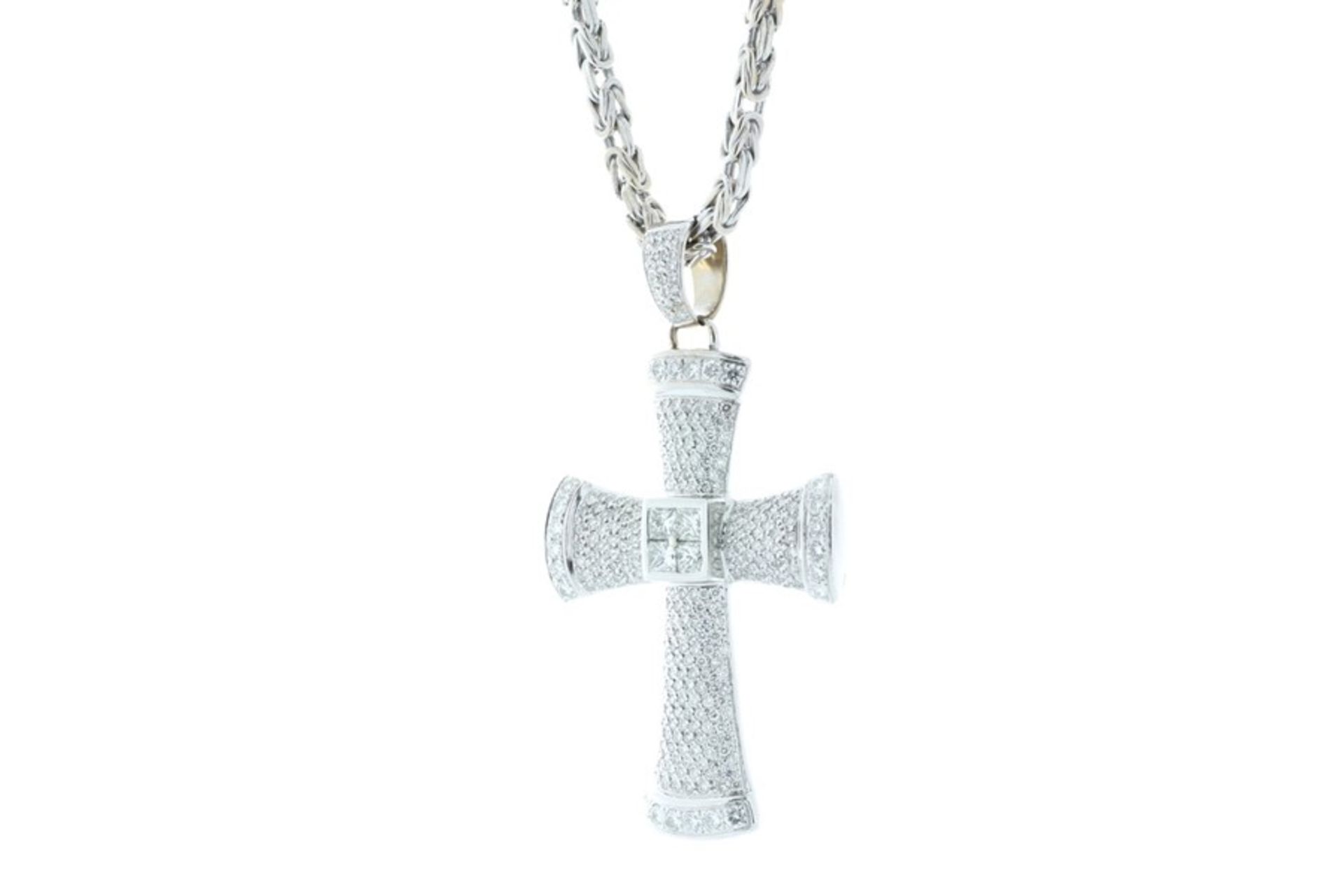 18ct White Gold Diamond Cross Pendant/Chain Valued by AGI £23,810.00 - Image 2 of 4