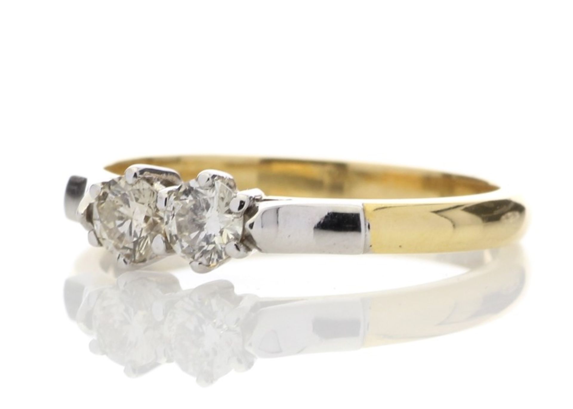 18ct Two Stone Claw Set Diamond Ring 0.33 Carats - Valued by GIE £7,450.00 - Image 2 of 5