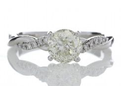 18ct White Gold Single Stone Diamond Ring Valued by GIE £27,950.00
