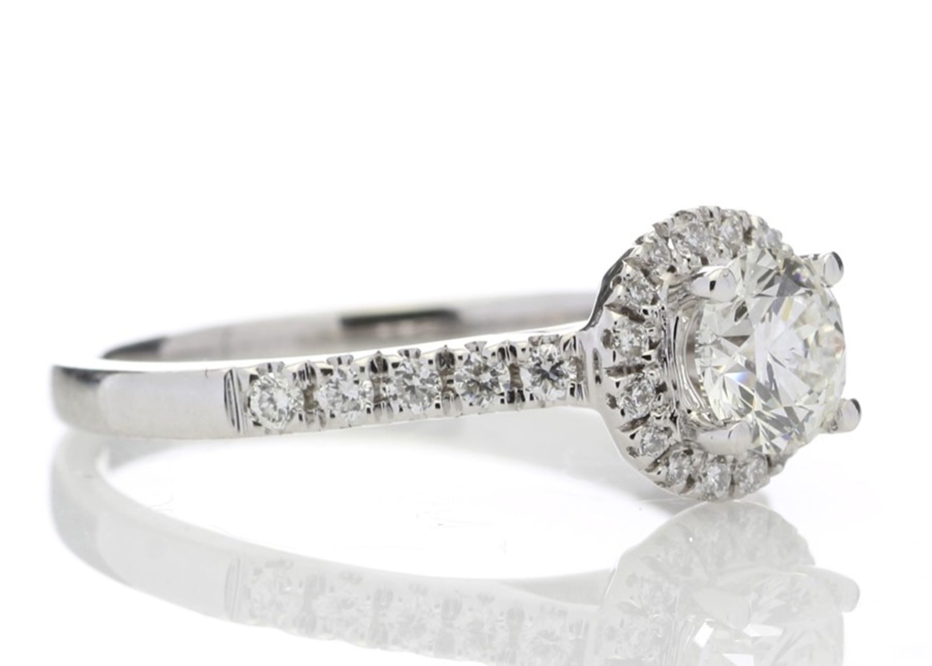 18ct White Gold Single Stone Halo Diamond Ring (0.50) 0.70 Carats - Valued by GIE £13,250.00 - Image 4 of 6