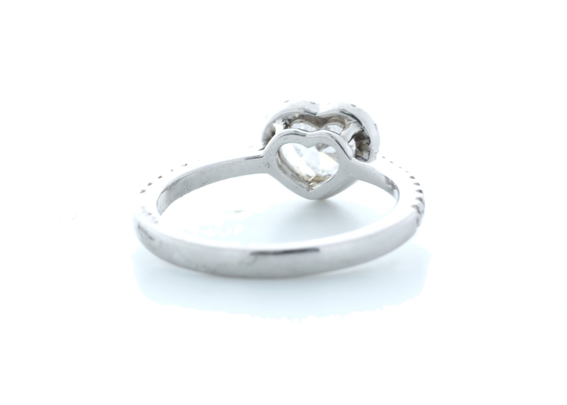 18ct White Gold Heart Shape Diamond With Halo Setting Ring 0.77 (0.45) Carats - Valued by IDI £4, - Image 3 of 5