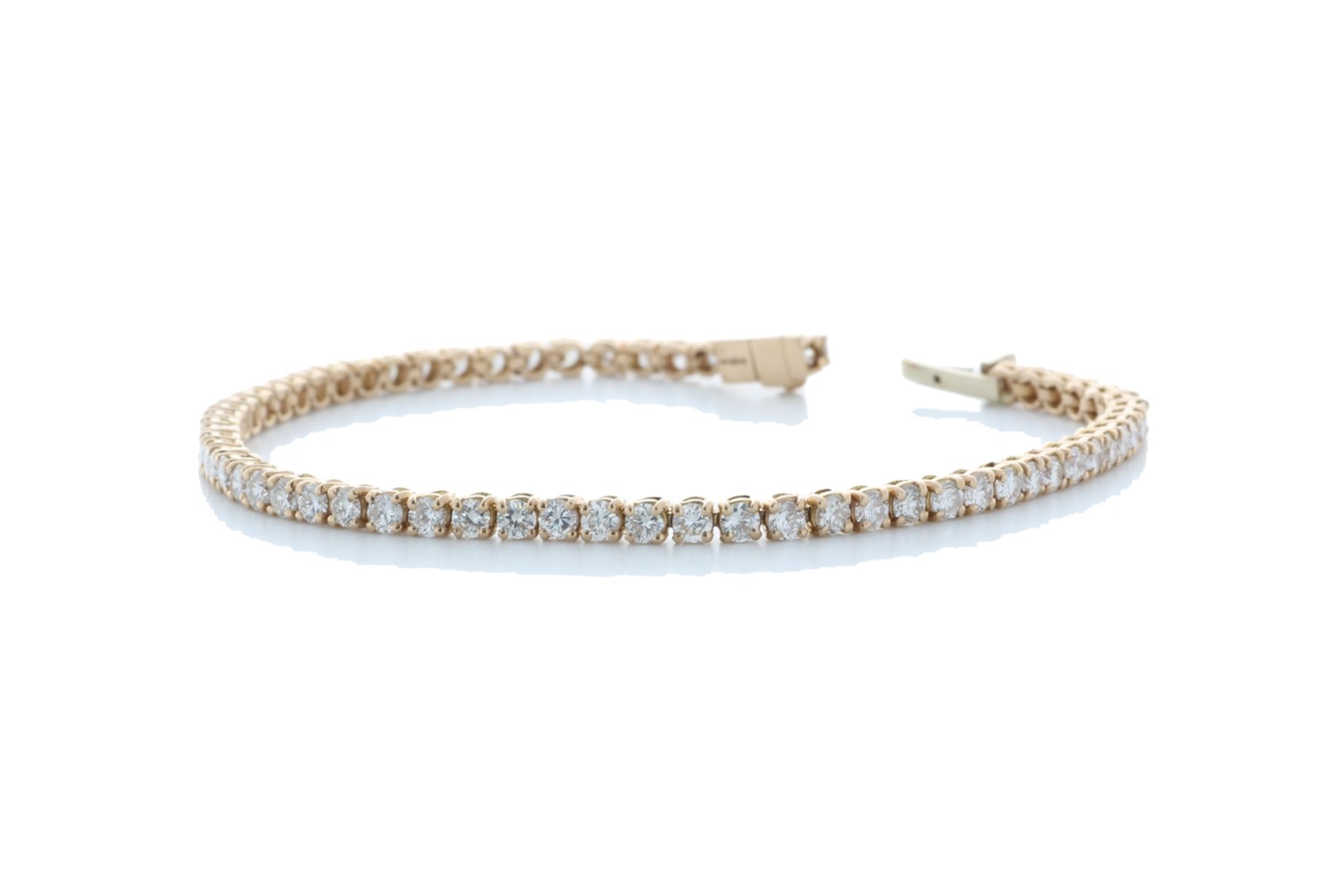 18ct Rose Gold Tennis Diamond Bracelet 4.00 Carats - Valued by GIE £20,550.00 - 18ct Rose Gold