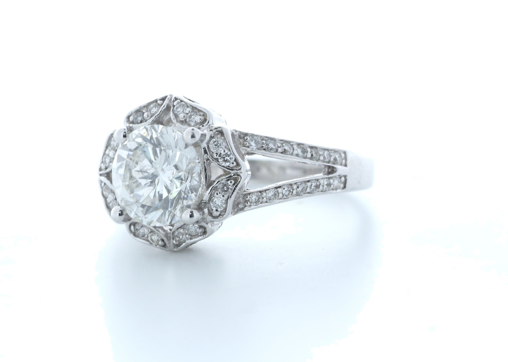 18ct White Gold Single Stone With Halo Setting Ring 2.06 (1.66) Carats - Valued by IDI £36,000. - Image 2 of 5