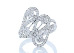 18ct White Gold Fancy Cluster Diamond Ring 1.15 Carats - Valued by AGI £12,000.00 - 18ct White