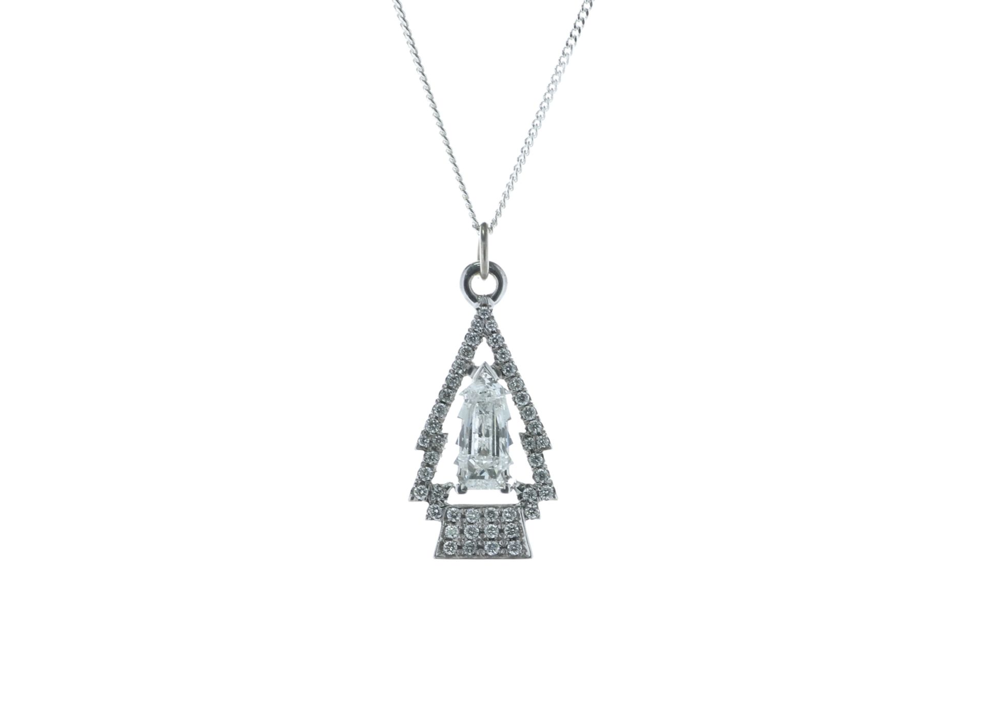 18ct White Gold Tree Shape Diamond Pendant 1.30 Carats - Valued by IDI £28,000.00 - 18ct White