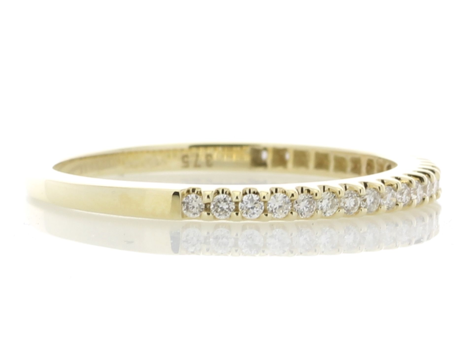 9ct Yellow Gold Diamond Half Eternity Ring 0.25 Carats - Valued by AGI £805.00 - 9ct Yellow Gold - Image 4 of 4