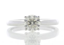 18ct White Gold Solitaire Diamond Ring 0.90 Carats - Valued by AGI £7,699.00 - 18ct White Gold