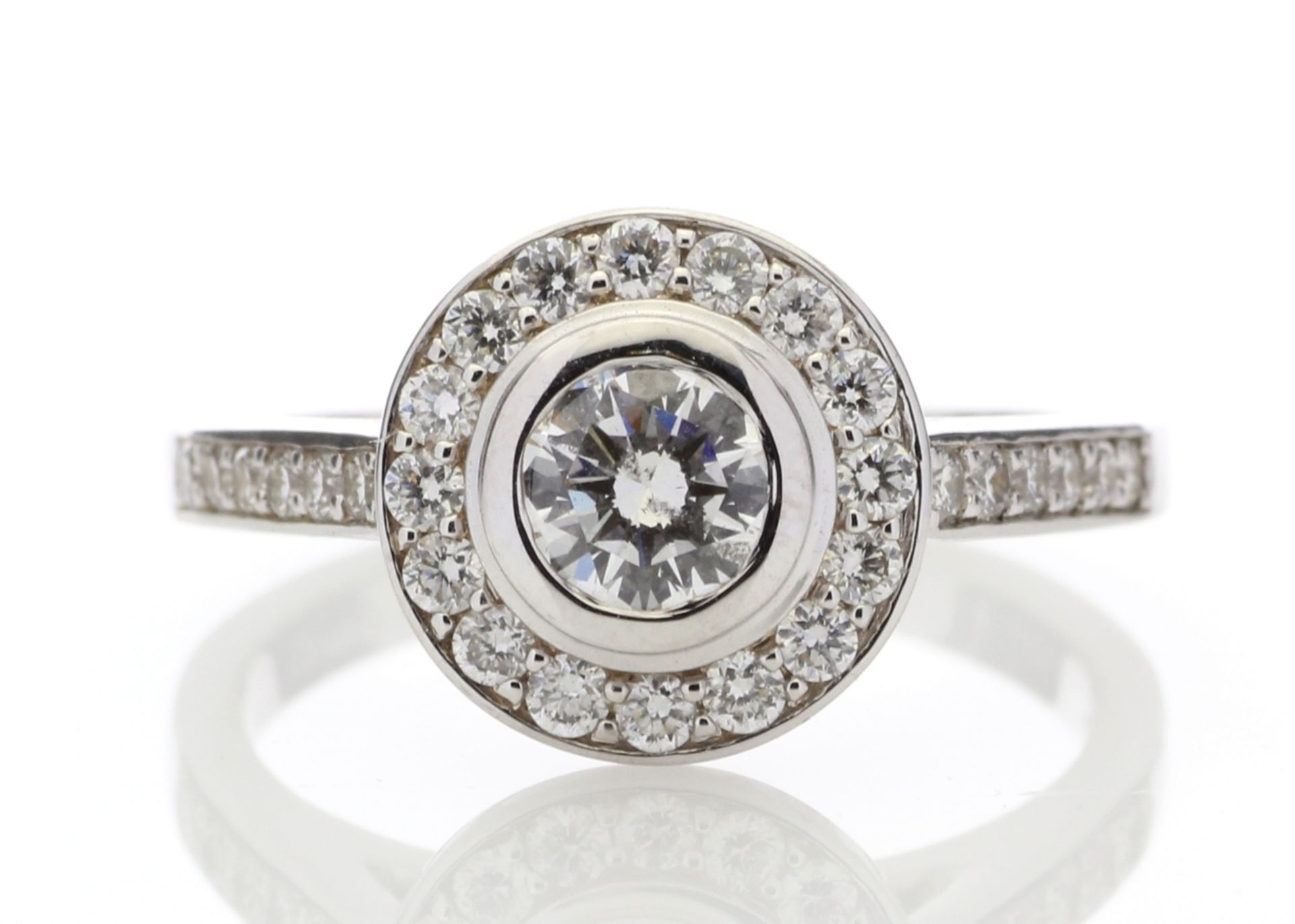 18ct White Gold Single Stone With Halo Setting Ring (0.50) 1.00 Carats - Valued by AGI £10,500. - Image 5 of 5