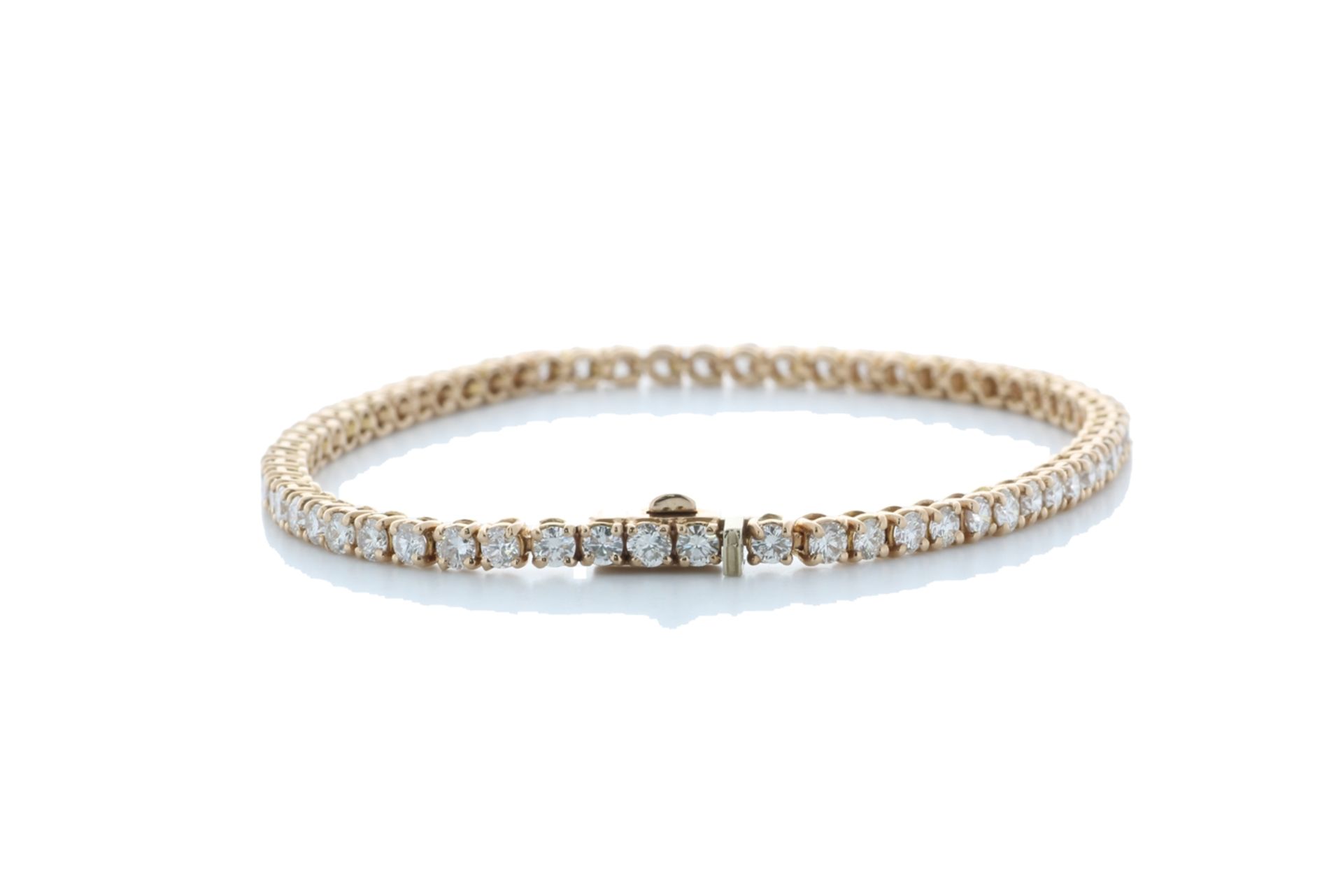 18ct Rose Gold Tennis Diamond Bracelet 4.00 Carats - Valued by GIE £20,550.00 - 18ct Rose Gold - Image 2 of 4