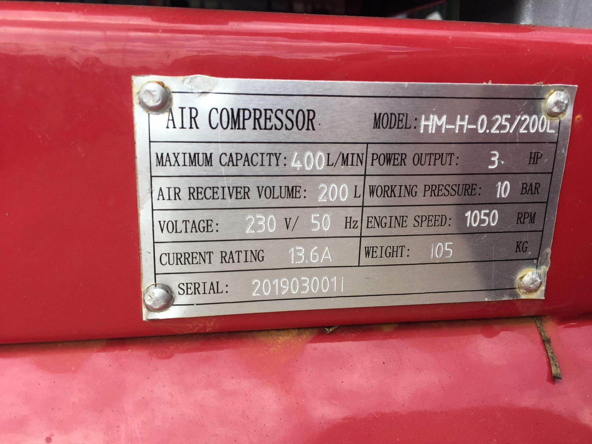 PL-14578 Pacini 200L 3HP Compressor - Image 5 of 6