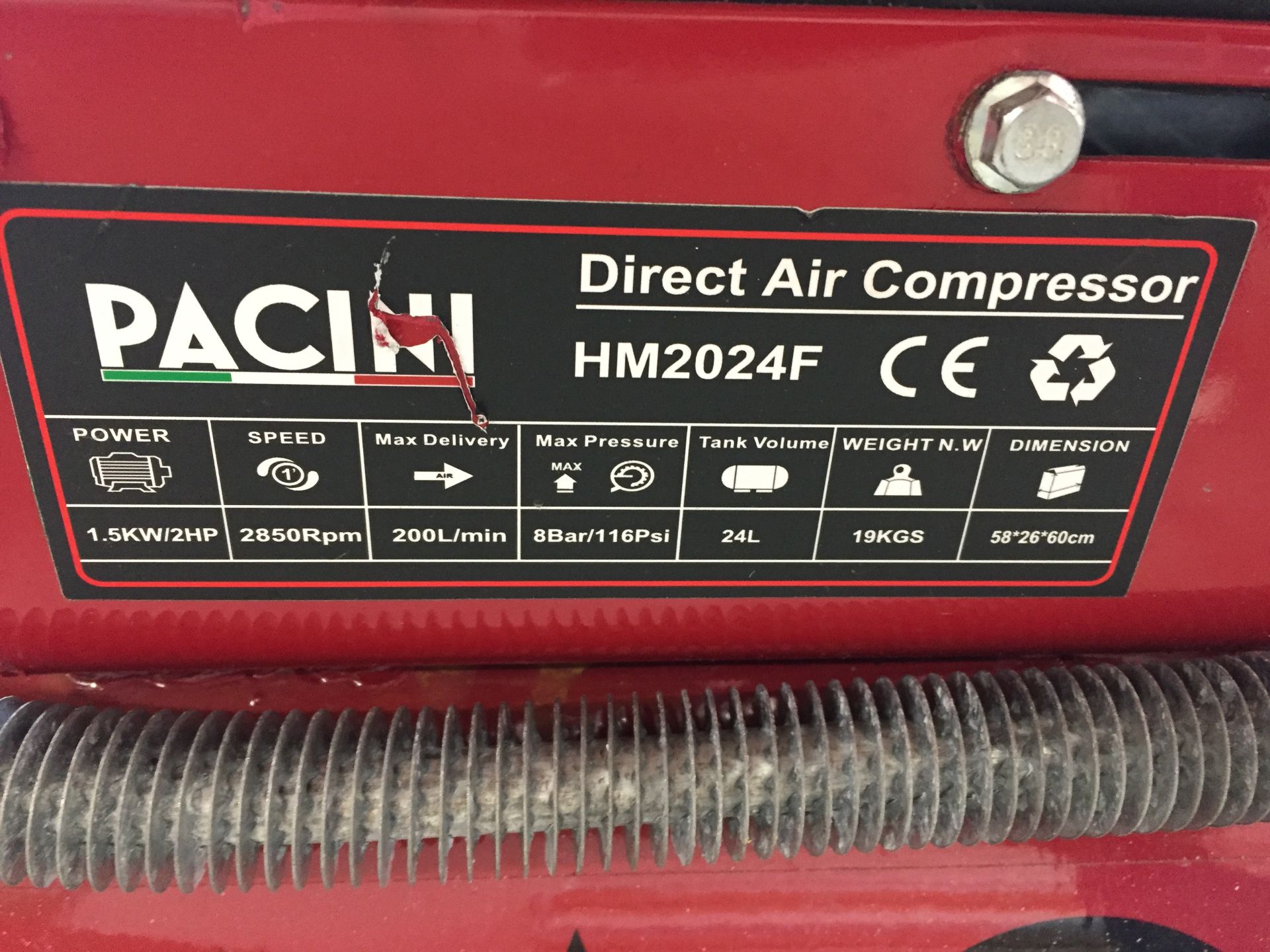 PL-14562 Pacini 2HP 25L Compressor - Image 4 of 5