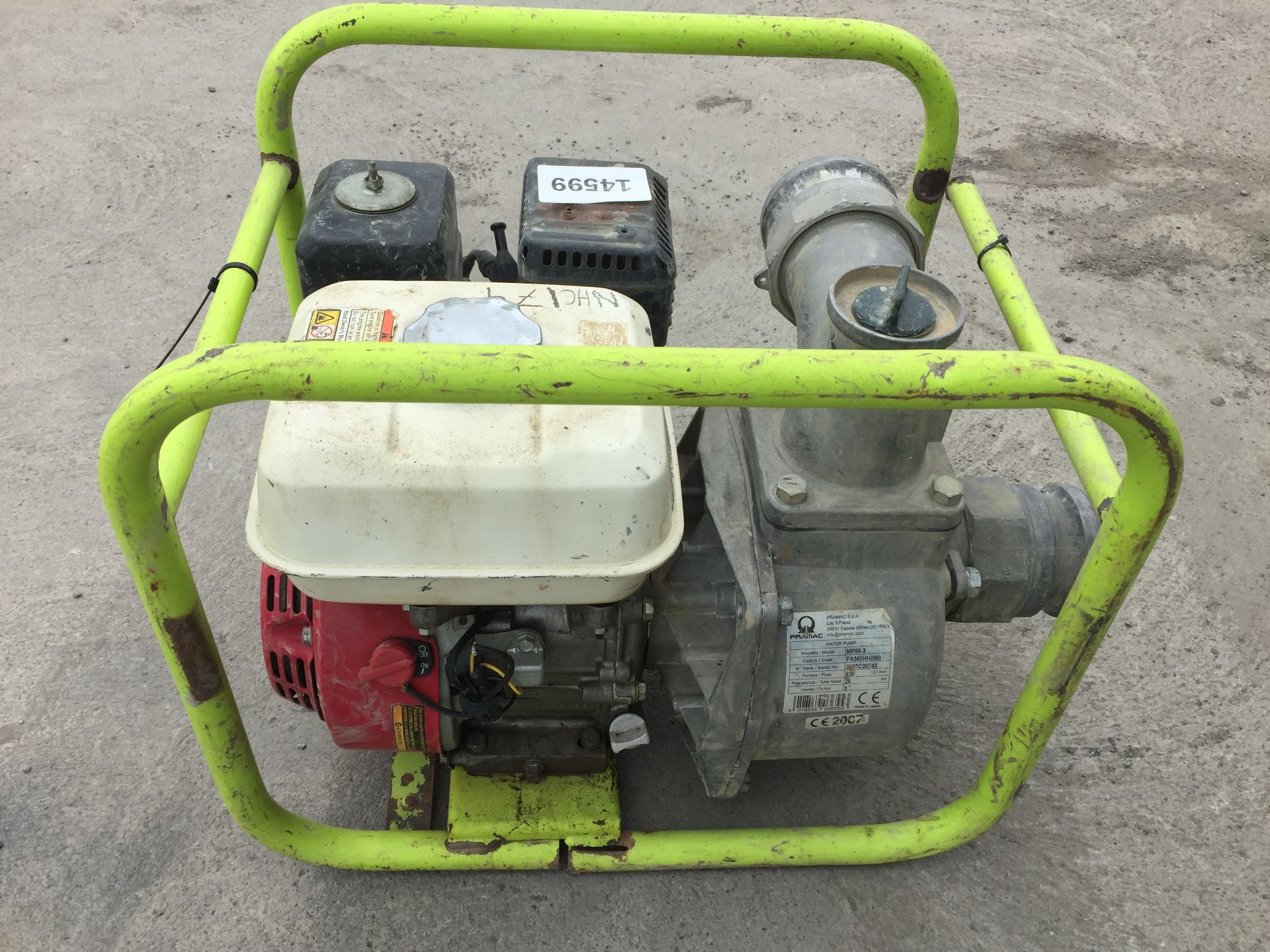 PL-14599 UNRESERVED Pramac Honda GX160 Petrol Water Pump - Image 3 of 5