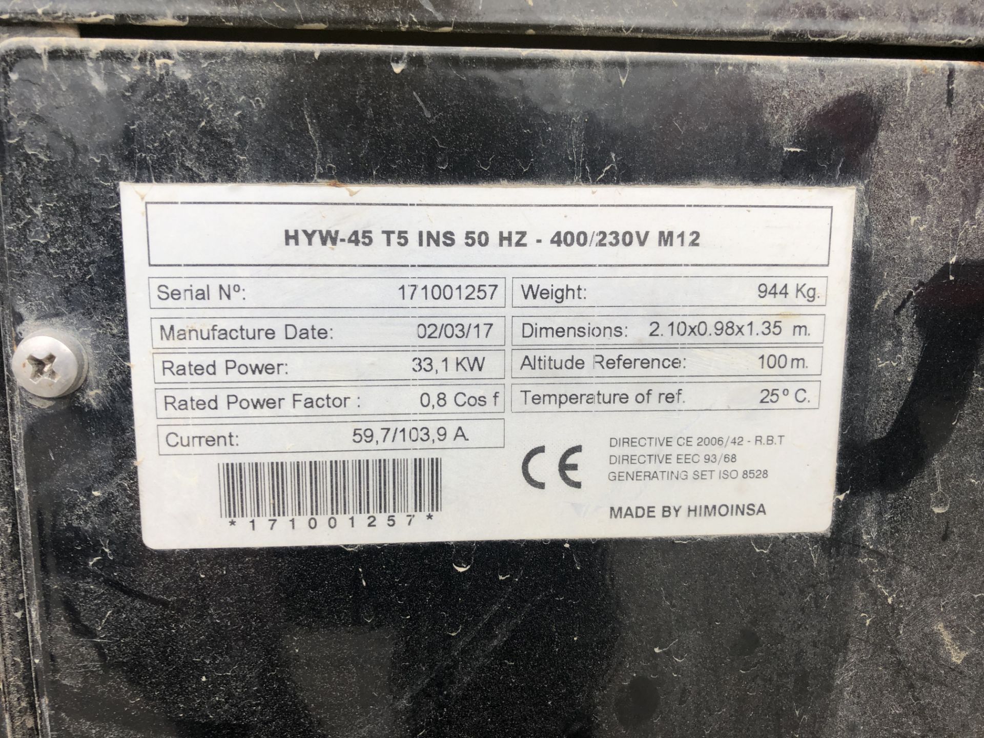 PL-15018 2017 MacGen HYW-45 T5 45KVA Silent Diesel Generator - Image 21 of 22