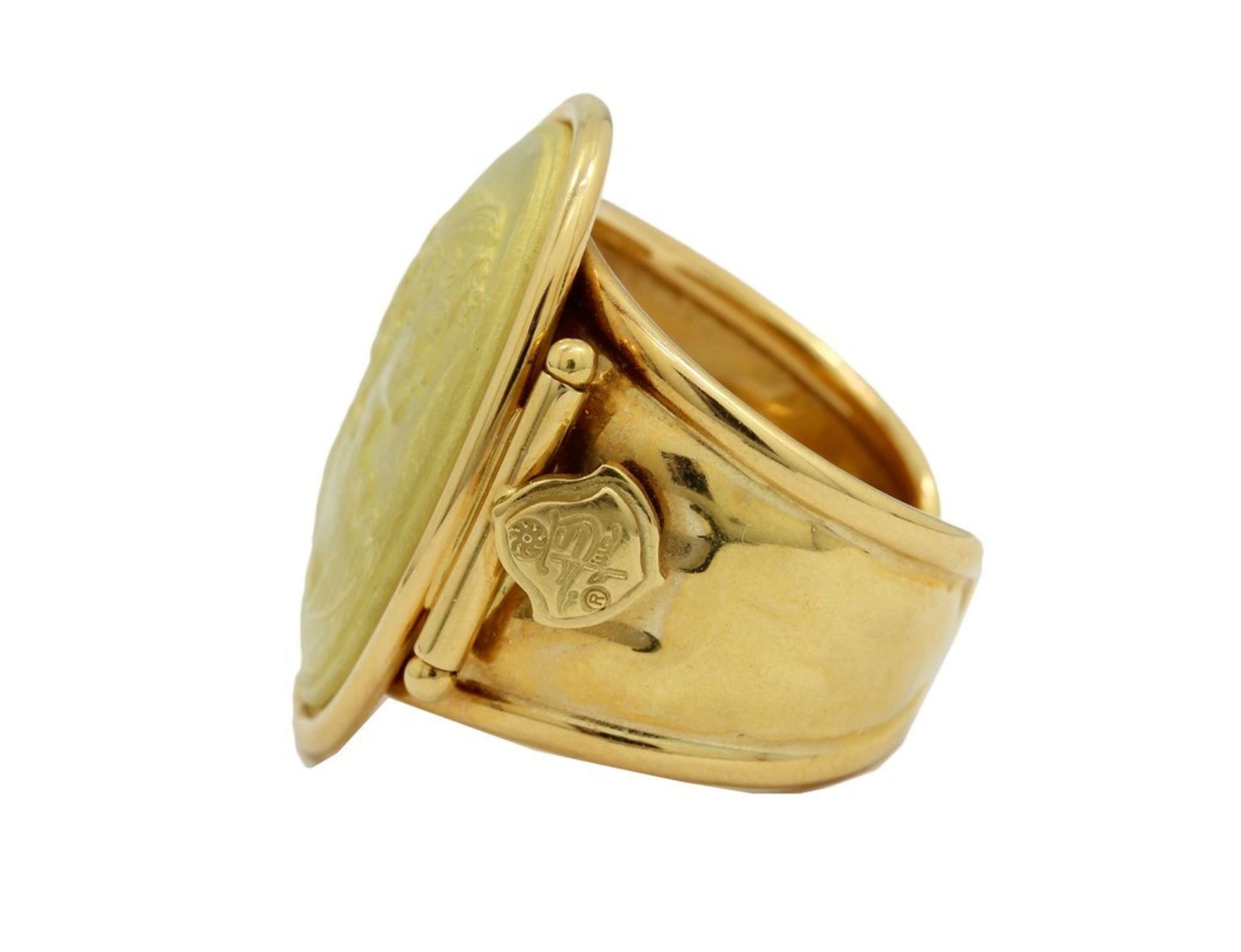 N. 9 (5714 IVG AMMINISTRAZIONE DI SOSTEGNO) ANELLO IN ORO GIALLO 18 KT CON VOLTO DI DONNA, GR. 9, - Image 2 of 2