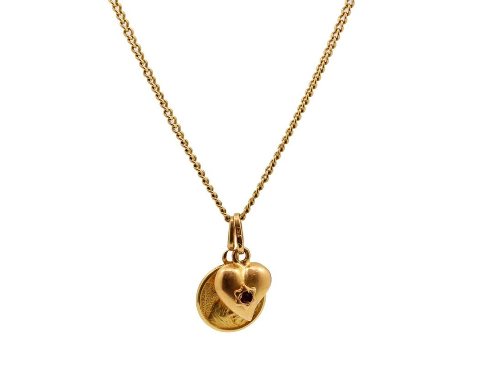 N. 8 (5714 IVG AMMINISTRAZIONE DI SOSTEGNO) COLLANA IN ORO GIALLO 18 KT COMPRESA DI MEDAGLIETTA