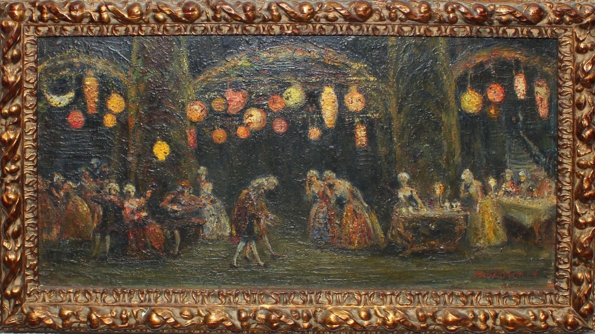 Festa veneziana, a firma Monfardini, cm. 55x25