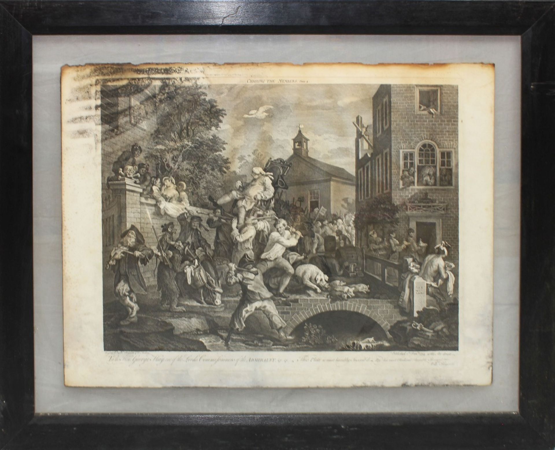 Tre stampe intitolate: An Election Entertainment, Chairng the members, the polling, cm. 65x50 - Image 2 of 3