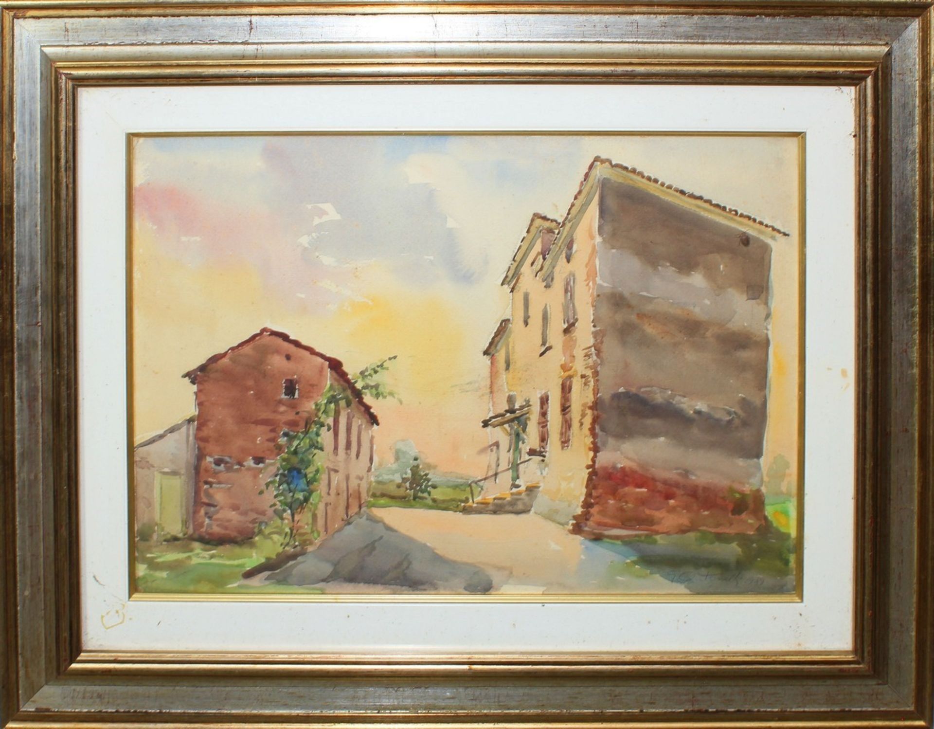 Paesaggio, a firma G. Antonelli, acquerello, cm.50x35