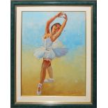Ballerina, a firma G. Antonelli, olio, cm.45x60