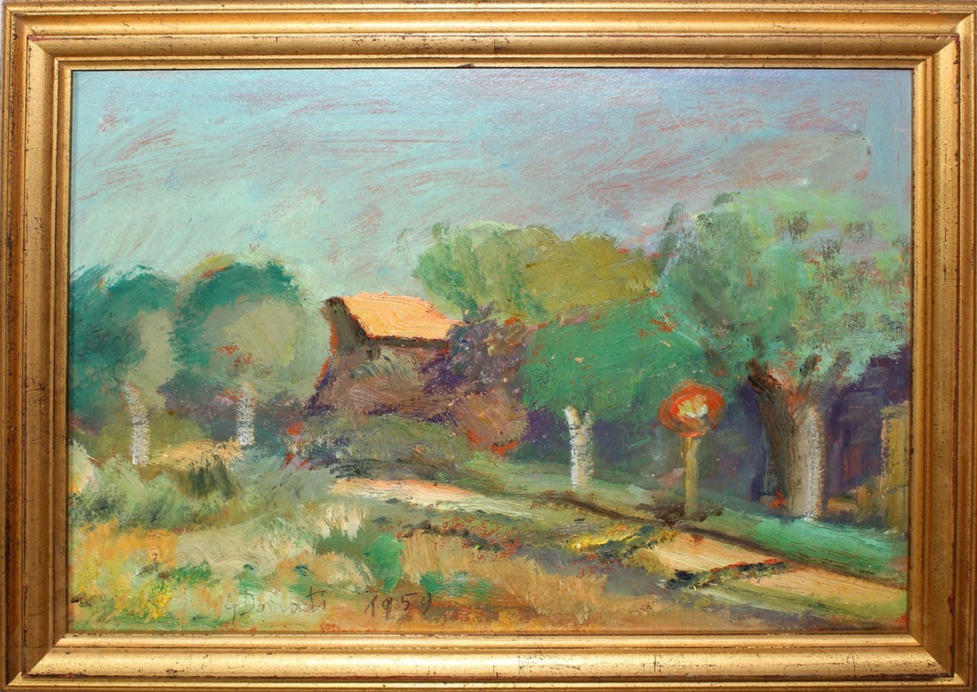 Paesaggio, a firma G. Donati 1959, olio, cm.40x30