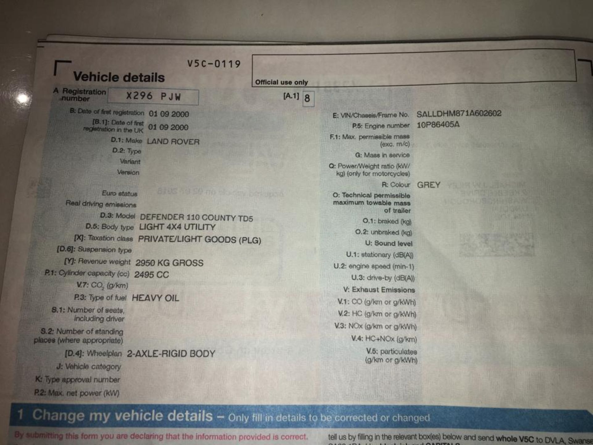 2001 LAND ROVER DEFENDER 110 - Image 23 of 25