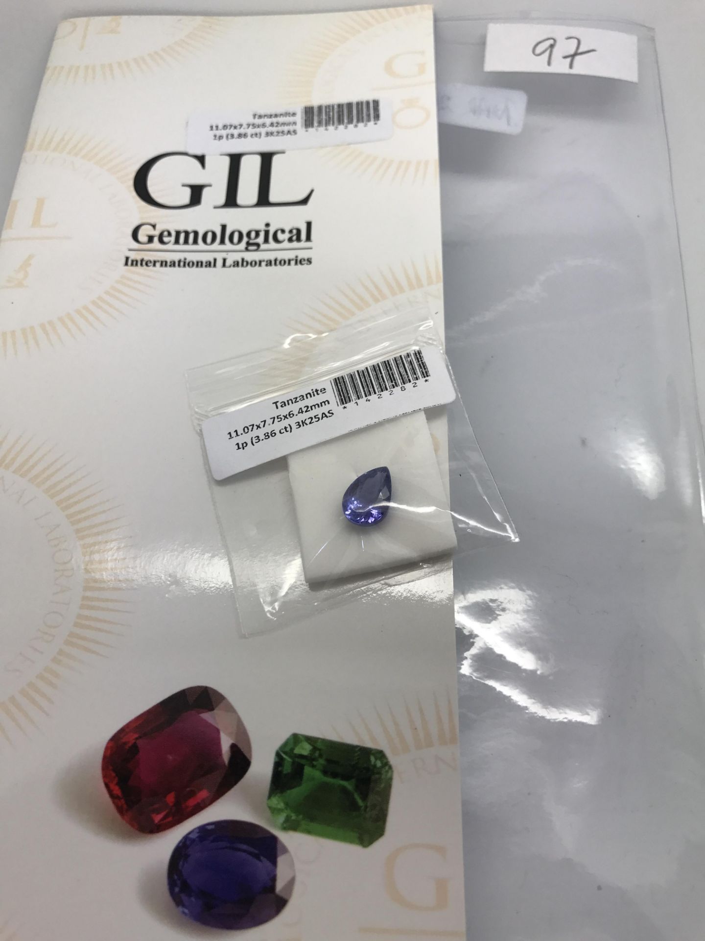 3.56CT NATURAL TANZANITE GIL CERTIFIED