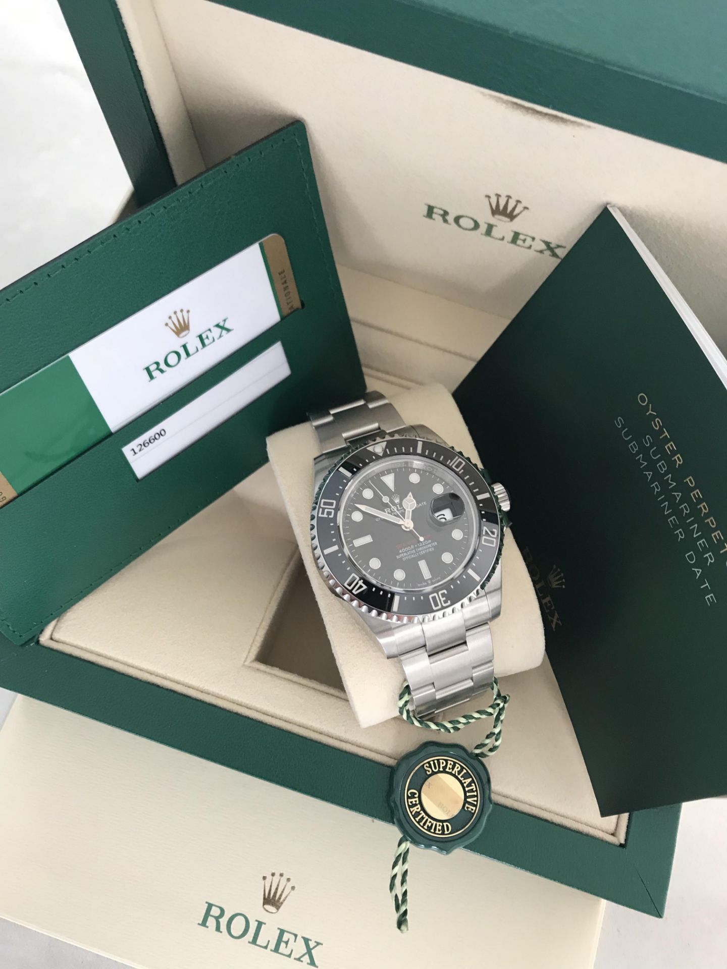 2020 ROLEX SEA-DWELLER 43 MM OYSTER STEEL WATCH 126600 50TH ANNIVERSARY