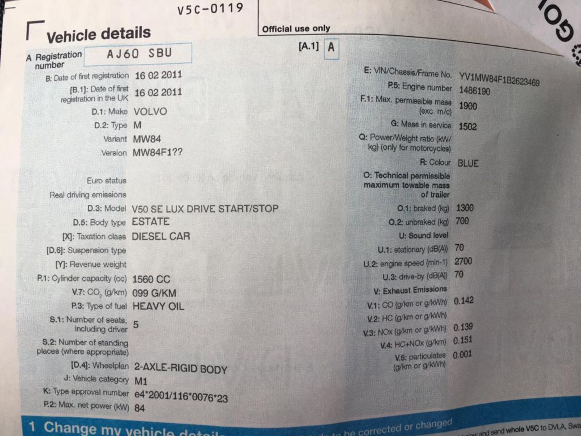 2011 VOLVO V50 SE LUX DRIVE START/STOP - Image 16 of 19