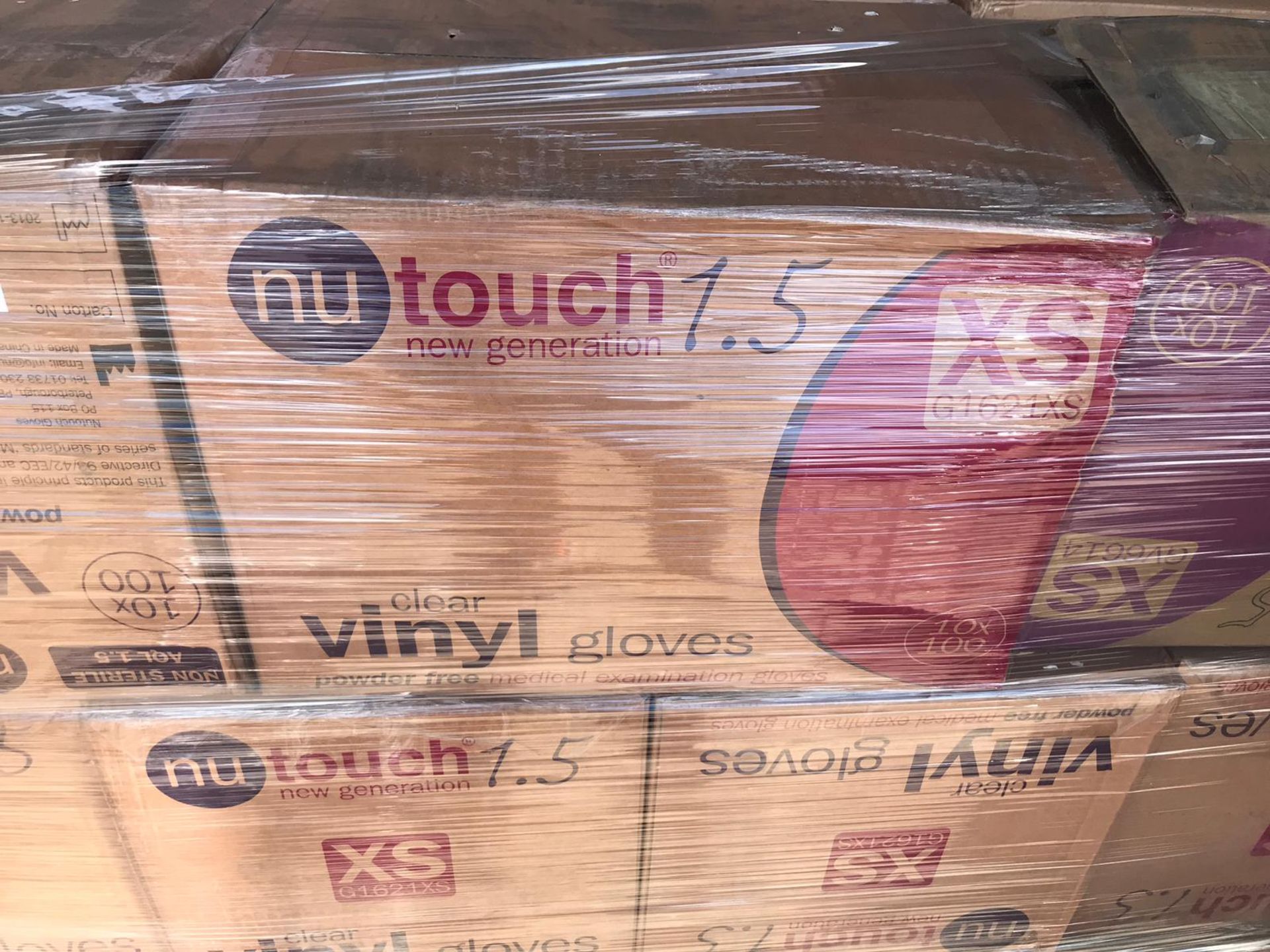 CLEAR VINYL GLOVES (POWDER FREE) X SMALL 70 CASES ON PALLET - Image 2 of 2