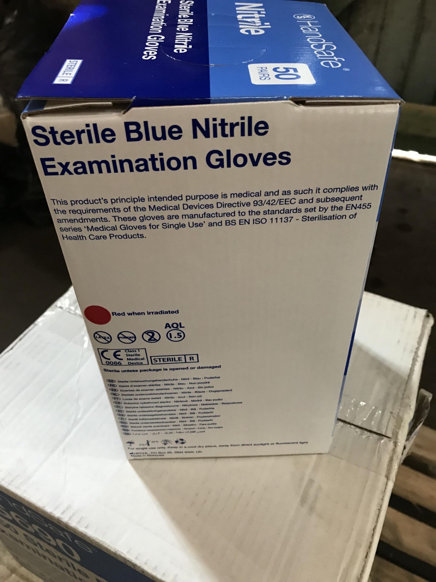 1,200 HANDSAFE STERILE BLUE NITRILE EXAMINATION GLOVES - Image 4 of 5