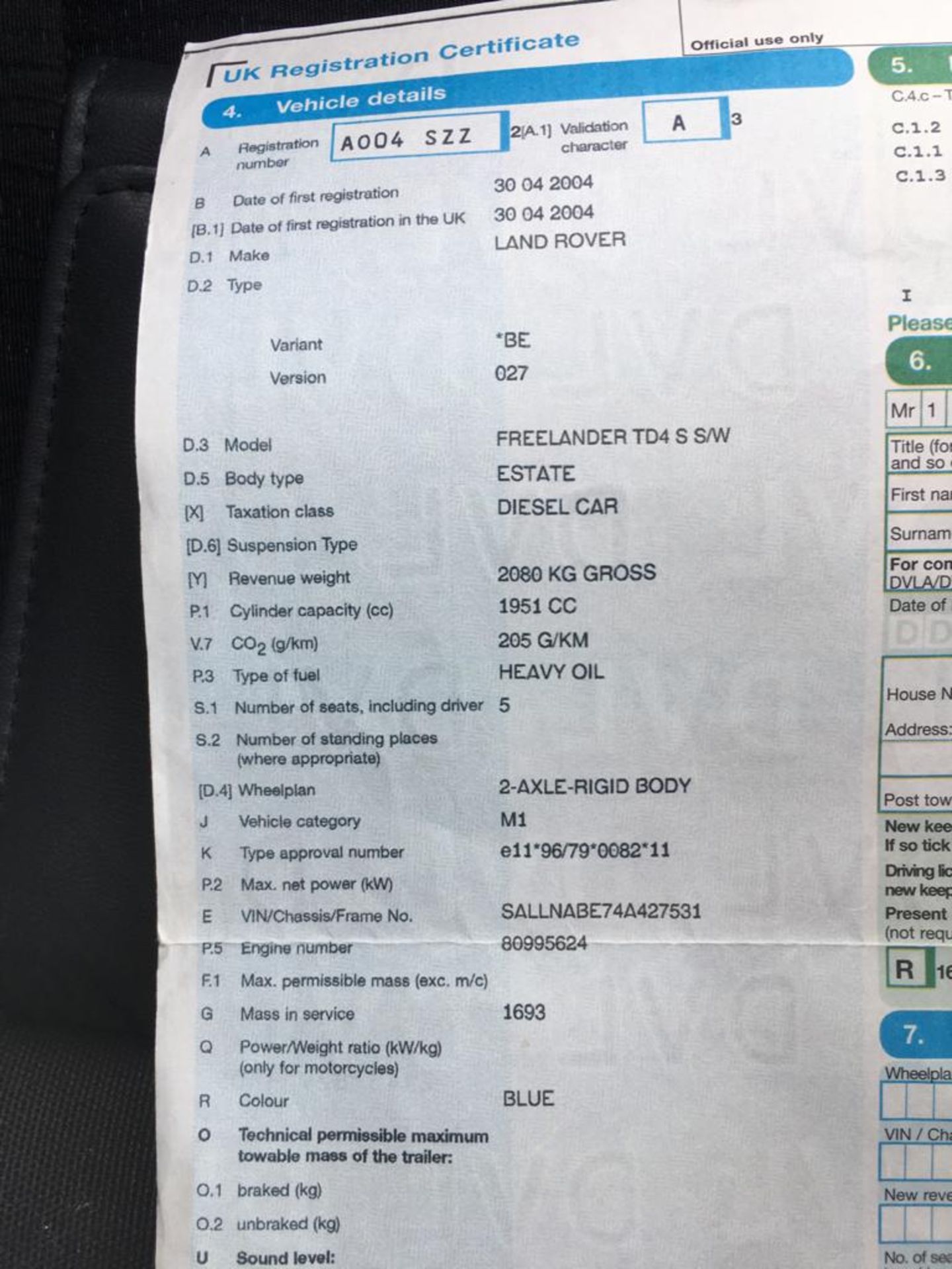 2004 LAND ROVER FREELANDER TD4 S S/W - Image 19 of 24