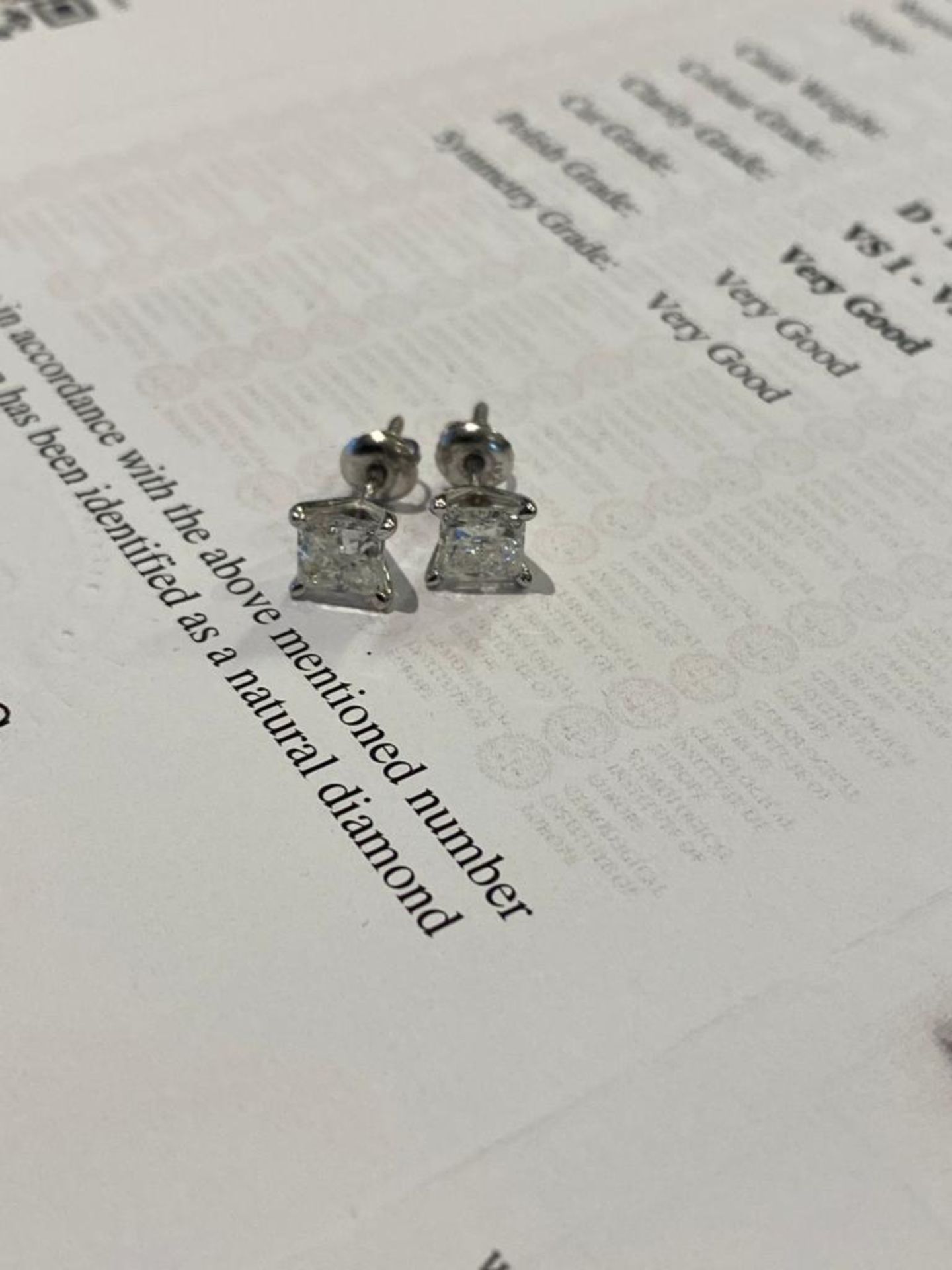 2.03 CT DIAMOND EARINGS - Image 3 of 5