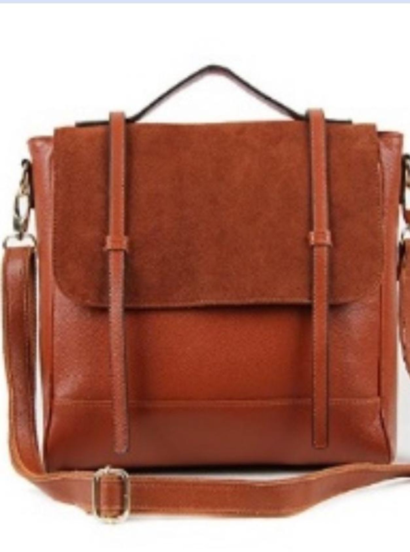 LEATHER SATCHEL BAG WITH SUEDE **RRP £59.99 PER BAG**