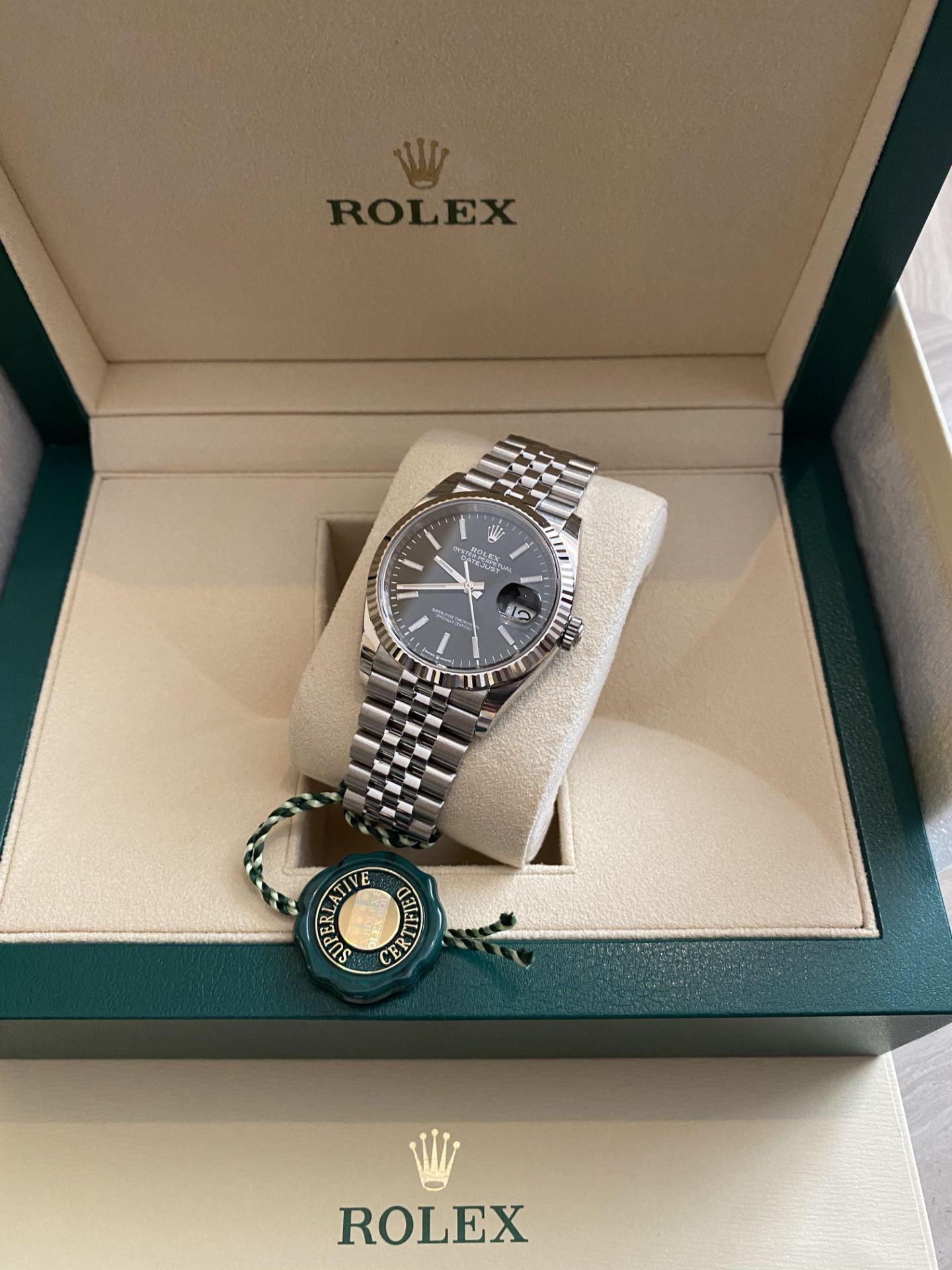 2020 ROLEX DATEJUST 36 OYSTERSTEEL 36MM AND WHITE GOLD - Image 5 of 10