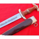 WW2 German S.A. 1933 1st pattern dagger with scabbard by Justinuswerk of Solingen