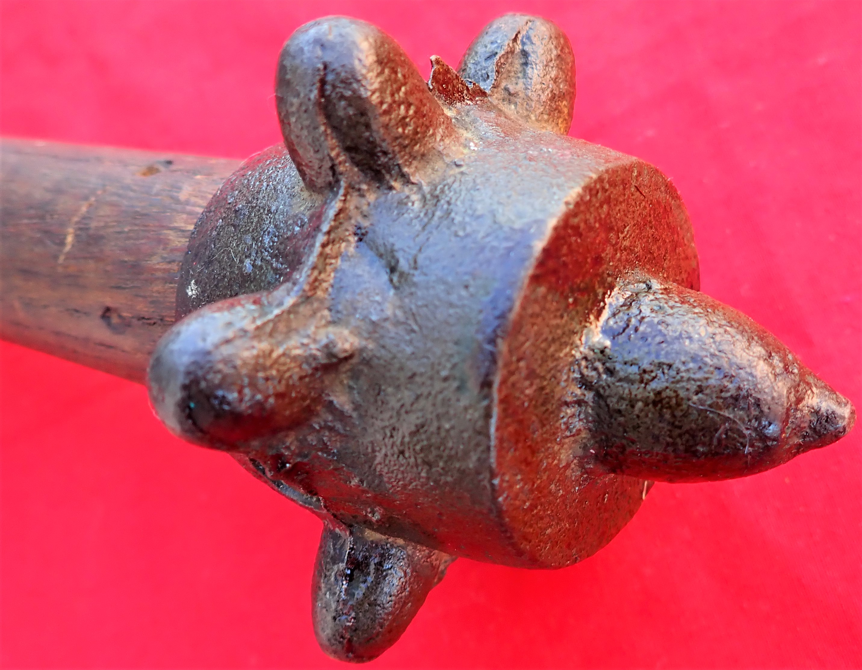 WW1 Imperial German trench raiding club with spiked iron mace head. - Image 9 of 10