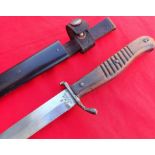 Imperial German WW1 regimentally numbered trench knife & scabbard.