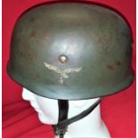 Scarce WW2 German Luftwaffe air force single decal M38 paratrooper’s steel helmet